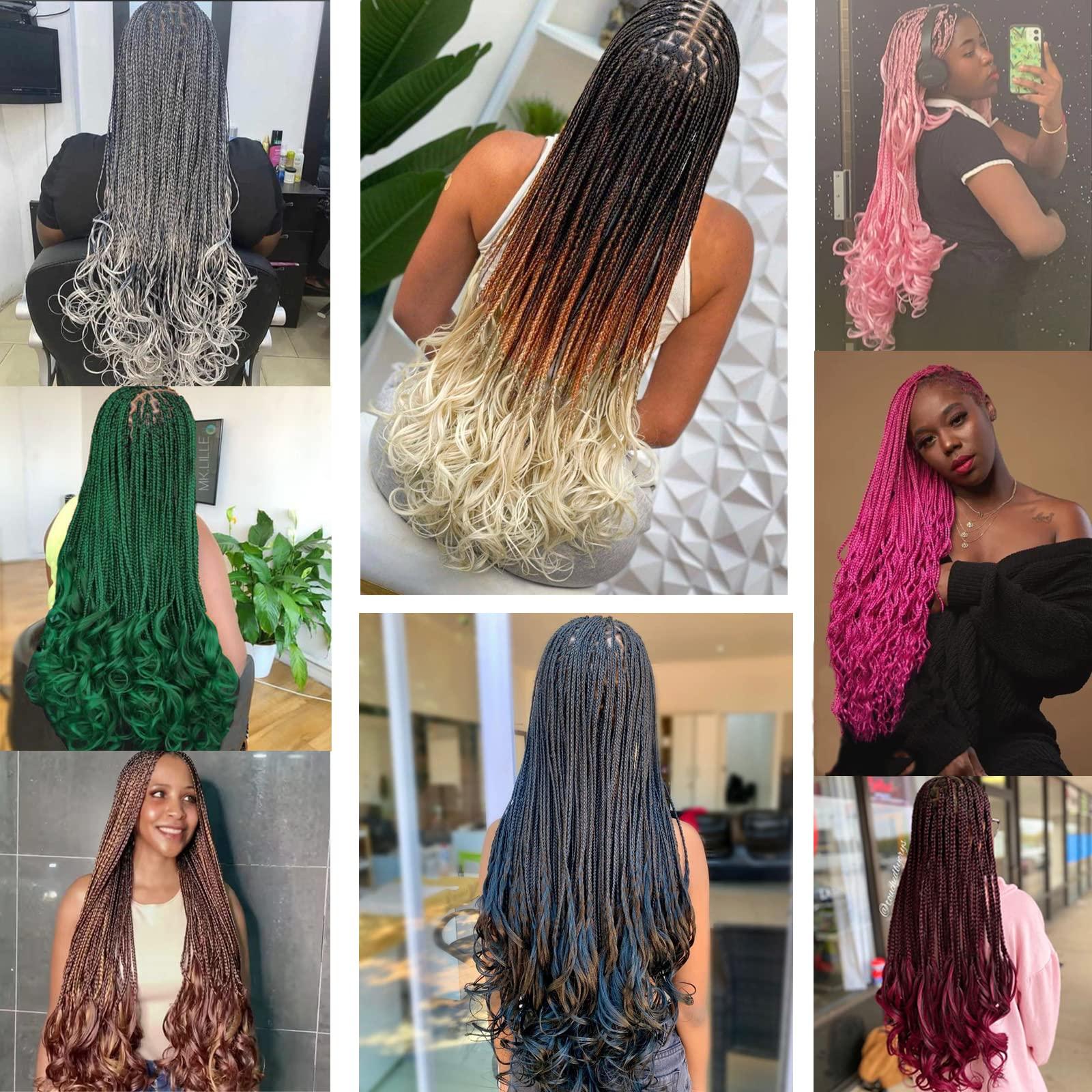 Molleas Pink French Curl Braiding Hair 8 Packs Curly Braiding Hair French Curly Braiding Hair Pre stretched Loose Wave Crochet Hair for Black Women Synthetic Hair Extensions(8 Packs, Pink)