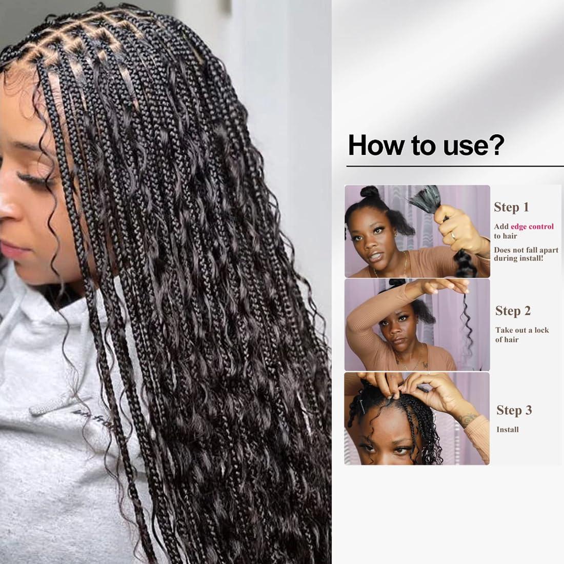 hengya Human Hair for boho Braids 20 Inch 1 Bundles Deep Wave Bulk Human Braiding Hair 10A Brazilian Virgin Human Hair Extensions for Boho Braids Wet and Wavy Human Braiding Hair Black