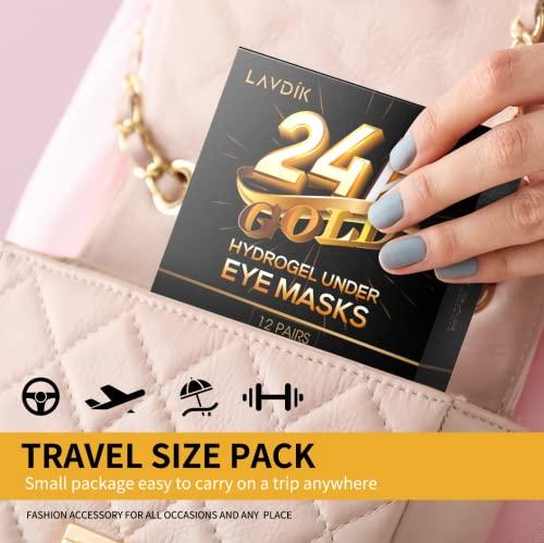 LAVDIK LAVDIK Under Eye Patches, 24K Gold Eye Mask - 12 Pairs, Collagen Eye Patch for Puffy Eyes and Dark Circles and Anti-Aging, Deep Moisturizing Eye Treatment Masks for Women and Men