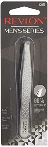 REVLON Revlon Eyebrow Hair Removal Tweezer, Men\'s Series, High Precision Tweezers for Men, 60% Larger Grip, Stainless Steel (Pack of 1)