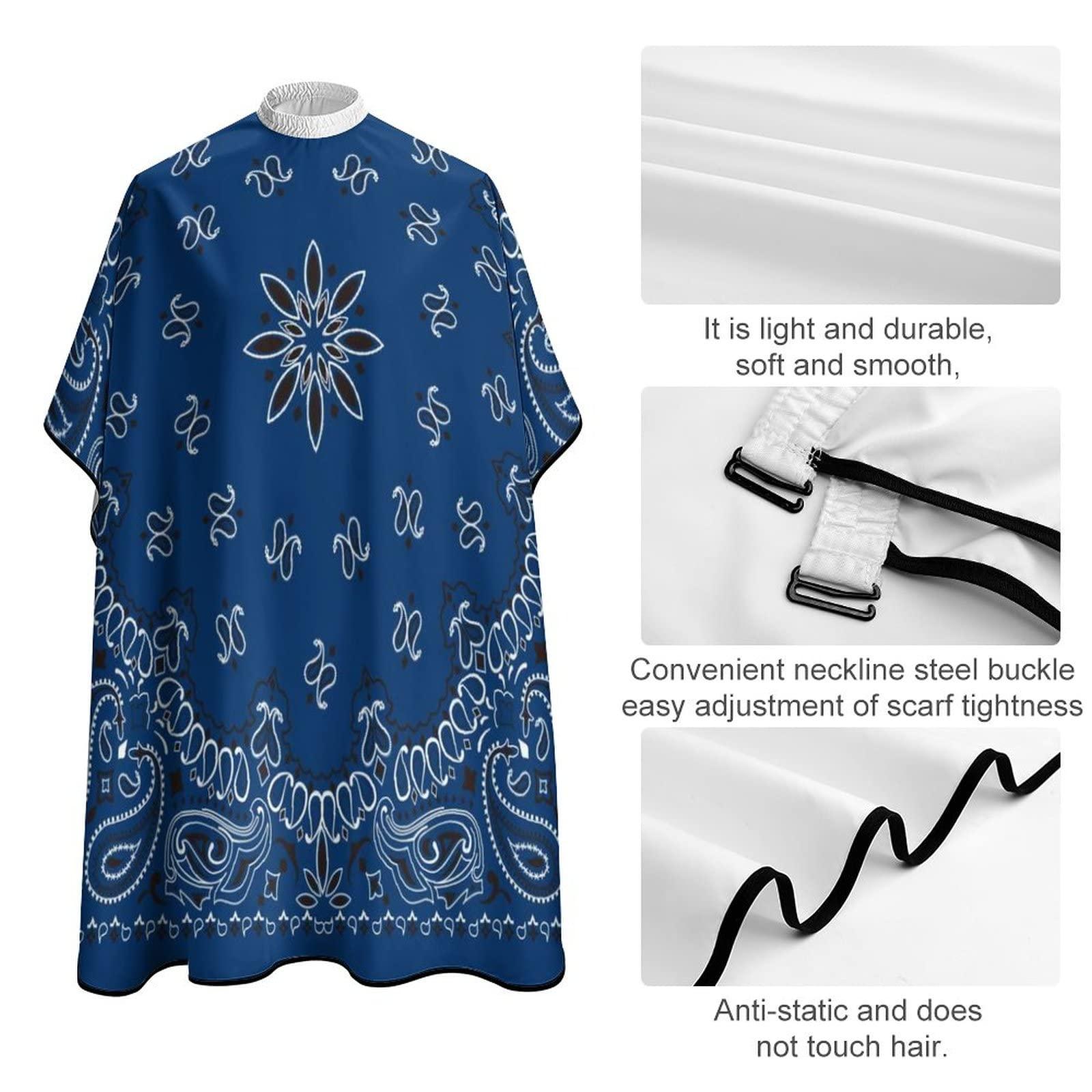 Nudquio Blue Paisley Bandana Men Barber Capes Professional Women Hairdressing Haircut Apron Hair Cutting Salon Print