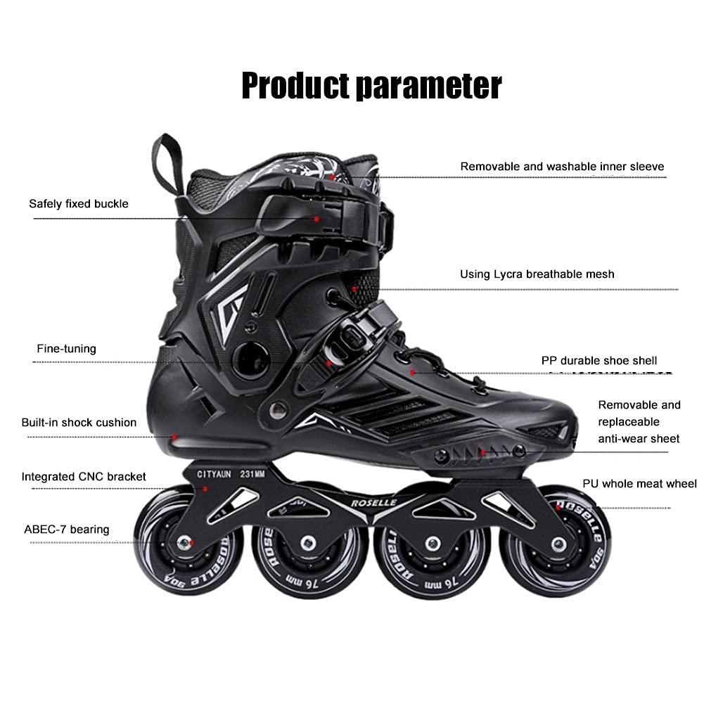 EEUK EEUK Roller Blades/Skates Adult Women Men, Patines para Mujer 4 Ruedas Profesionales Indoor and Outdoor Roller Skating Shoes Beginner Sports Recreation FitnessPurple-5 Women