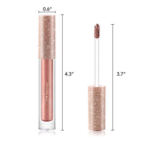 Aooba 4 Colors Glitter Liquid Eyeshadow, Makeup Glitter Gloss for Eyes Shimmer Eyeliners Waterproof Long Lasting Sparkling Eye Shadow Set