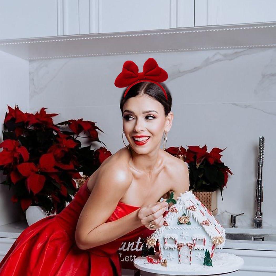 Gangel Gangel Big Bow Headbands Red Bows Headband Large Bow Hairband Bowknot Hair Hoop Birthday Party Costume Hair Accessories for Women