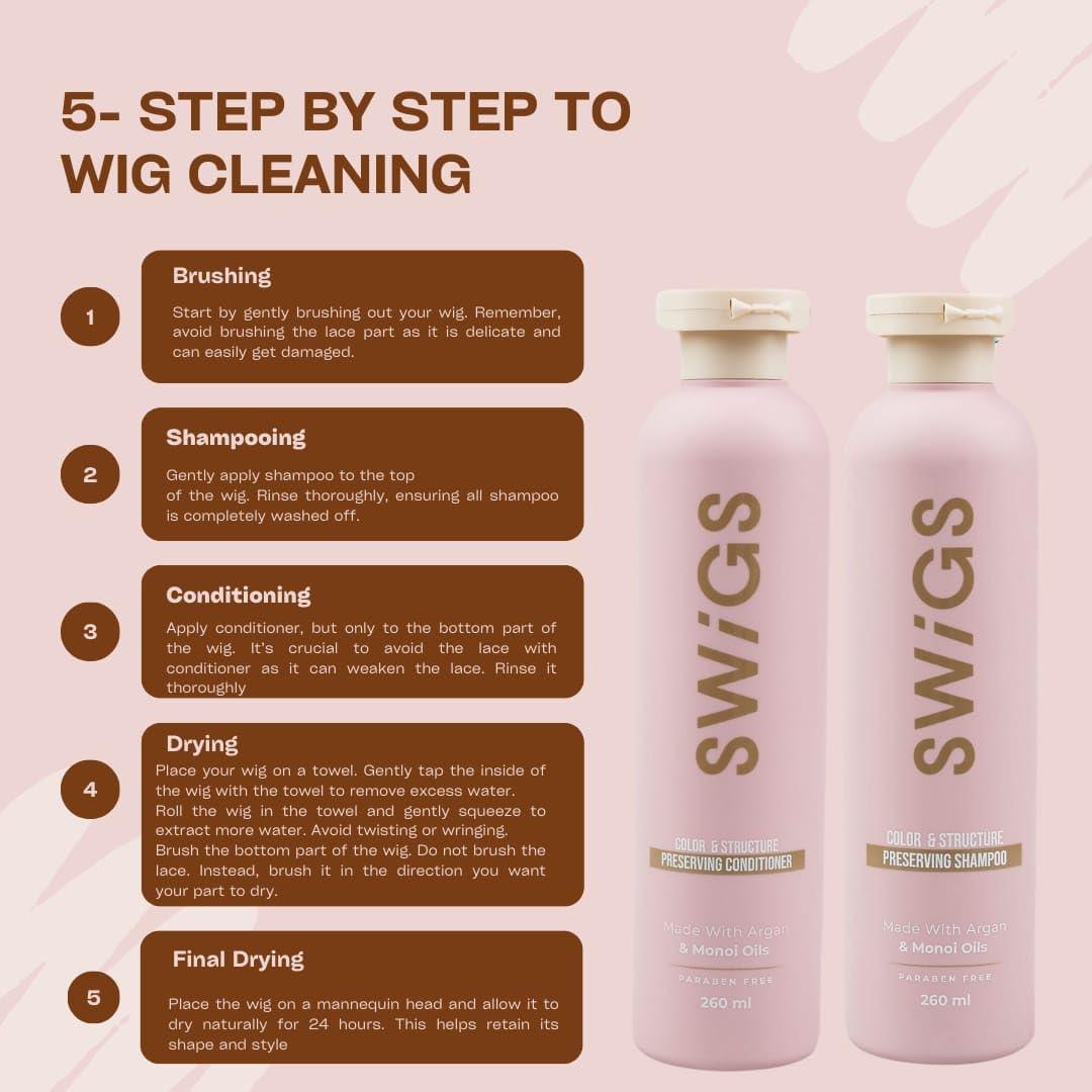 swigs SWIGS Human & Synthetic Wig Shampoo & Conditioner set| Detangle Wig |Color-Safe| Promotes Body & Volume | Promote Silkiness & Shine | 2 Pack, 8 oz