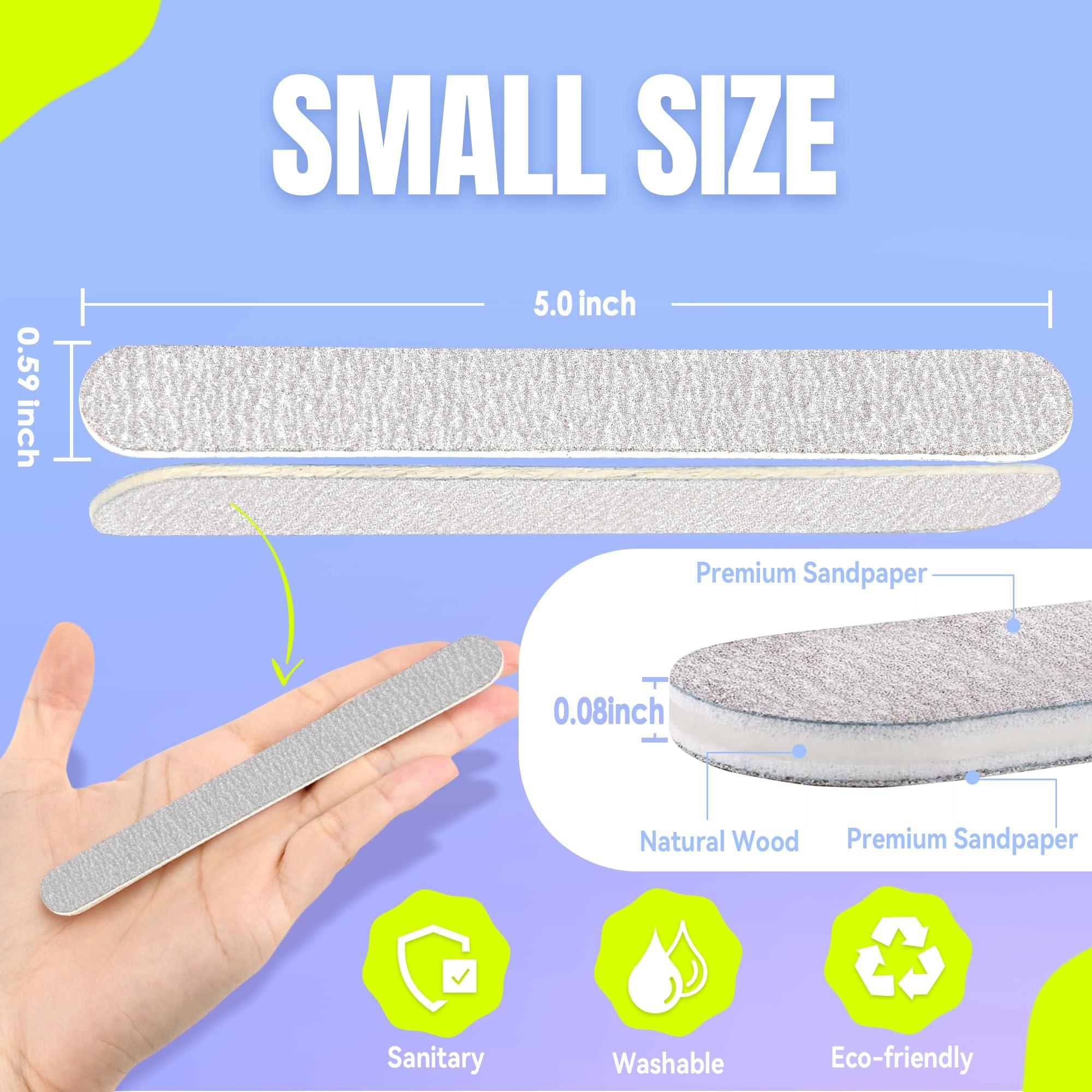 SALVMARY 5 Inch Small Disposable Zebra Nail Files 80/100 Grit and White Nail Files 80/100 Grit Bundle, Each Color 50 Pcs