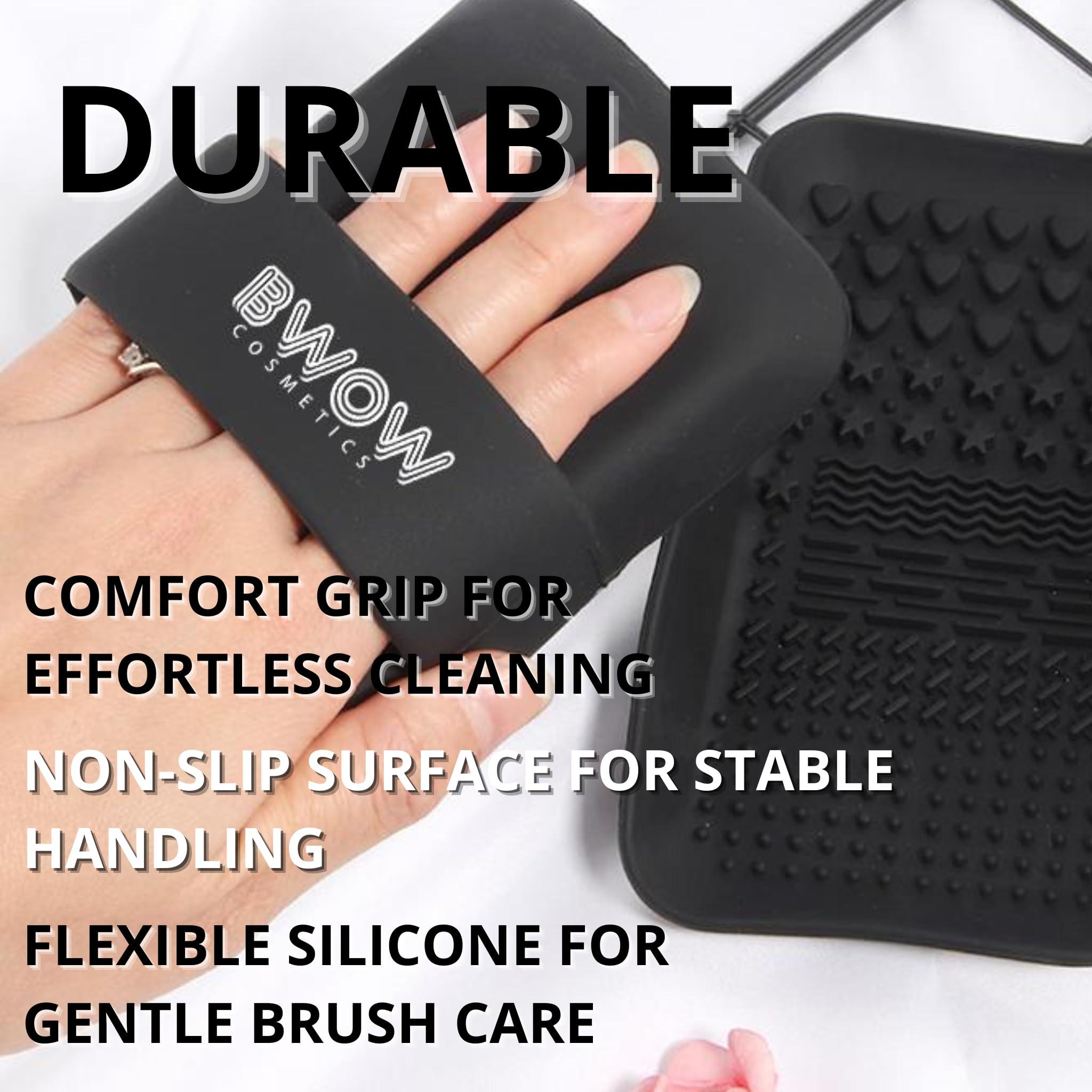 BWOW LUXCLEAN PRO Makeup Brush Cleaning Mat Pad | Silicone | Latex Free | Makeup Brush Handheld Cleaner | Textured Surface for all Styles of Brushes and Bristles | Precise Clean Brushes
