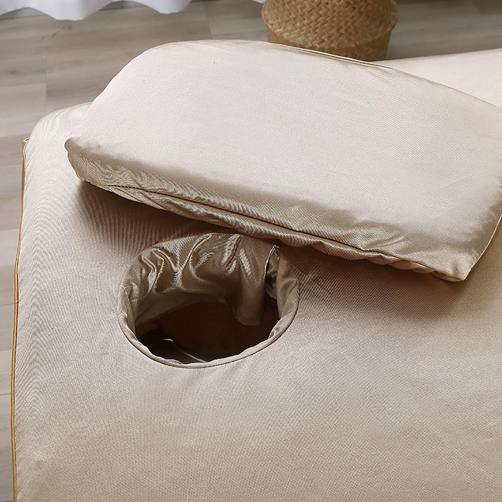 KKLT KKLT 4-piece Microfiber Massage Table Sheet Set,Spa Salon Bed Cover Solid Color Beauty Bedspreads for Body Physiotherapy Massage-Golden 190x75cm(75x30inch)