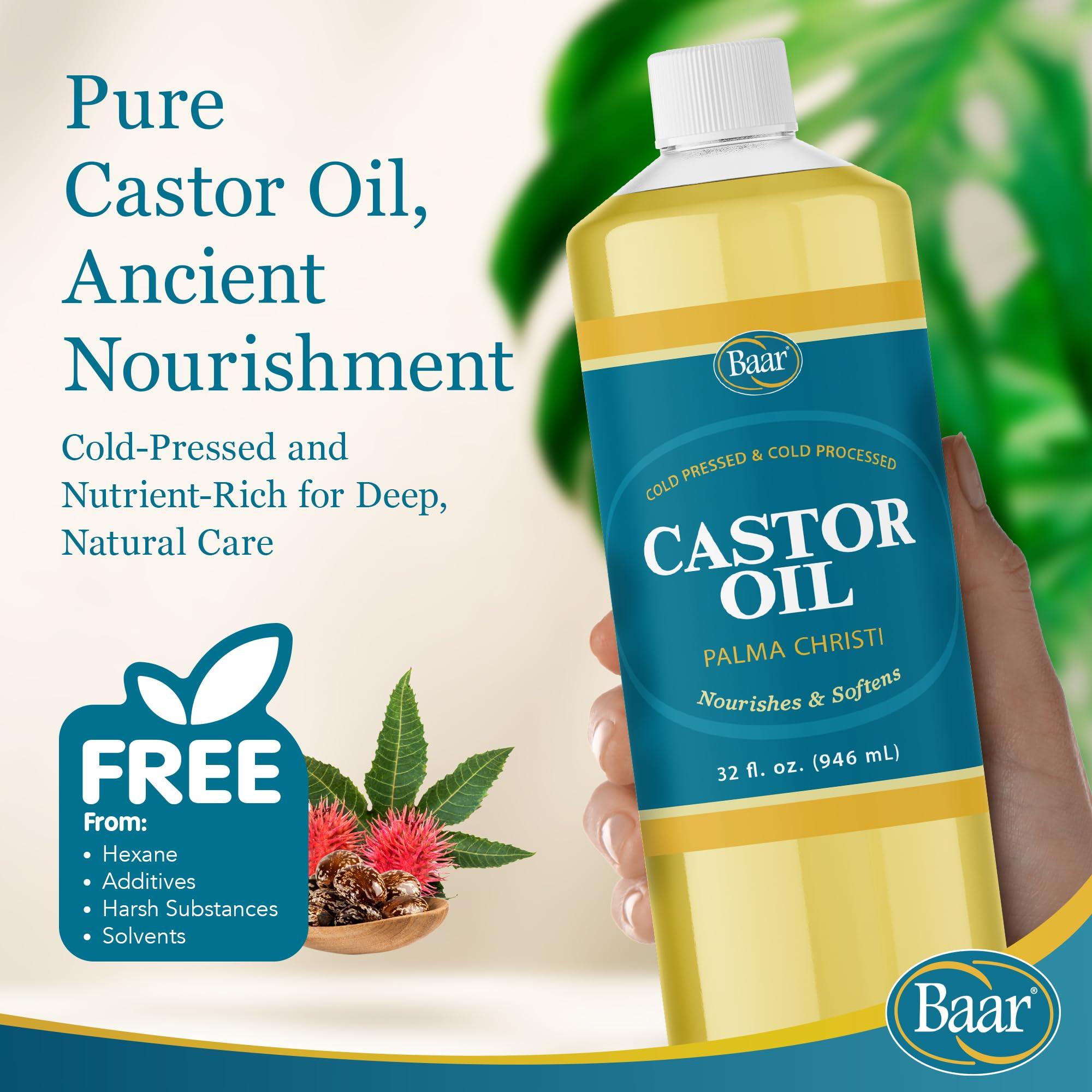 Baar Baar Cold-Pressed, Cold-Processed, Hexane Free Castor Oil, 32 Ounces