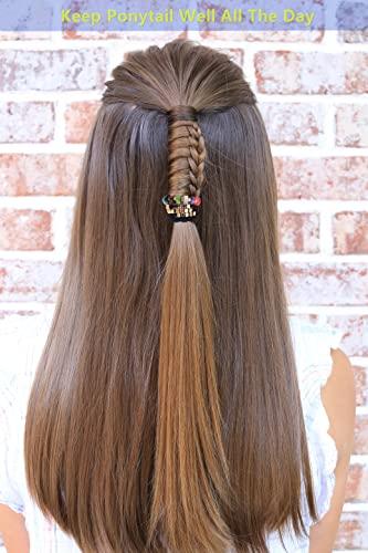 WDGROW Hair Tie Bracelets for Teen Girls ,Men,Women,Hair Ties for Thin,Thick and Curly Hair,Seamless Ponytail Holders,Cotton Knotted,No Plastic,No Damage,Won\'t Tangle Hair and Pull Out (Yoga Black)