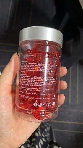 zoxpm zoxpm Hair Vitamins Serum Capsule, Hair Treatment Serum Oils, No Need Rinse Hair Repair EssenceRich in Vitamins A C E Pro B5 Oil for Hair,Hair Serum for Frizzy and Dry Damaged Hair (40 Pcs), Red