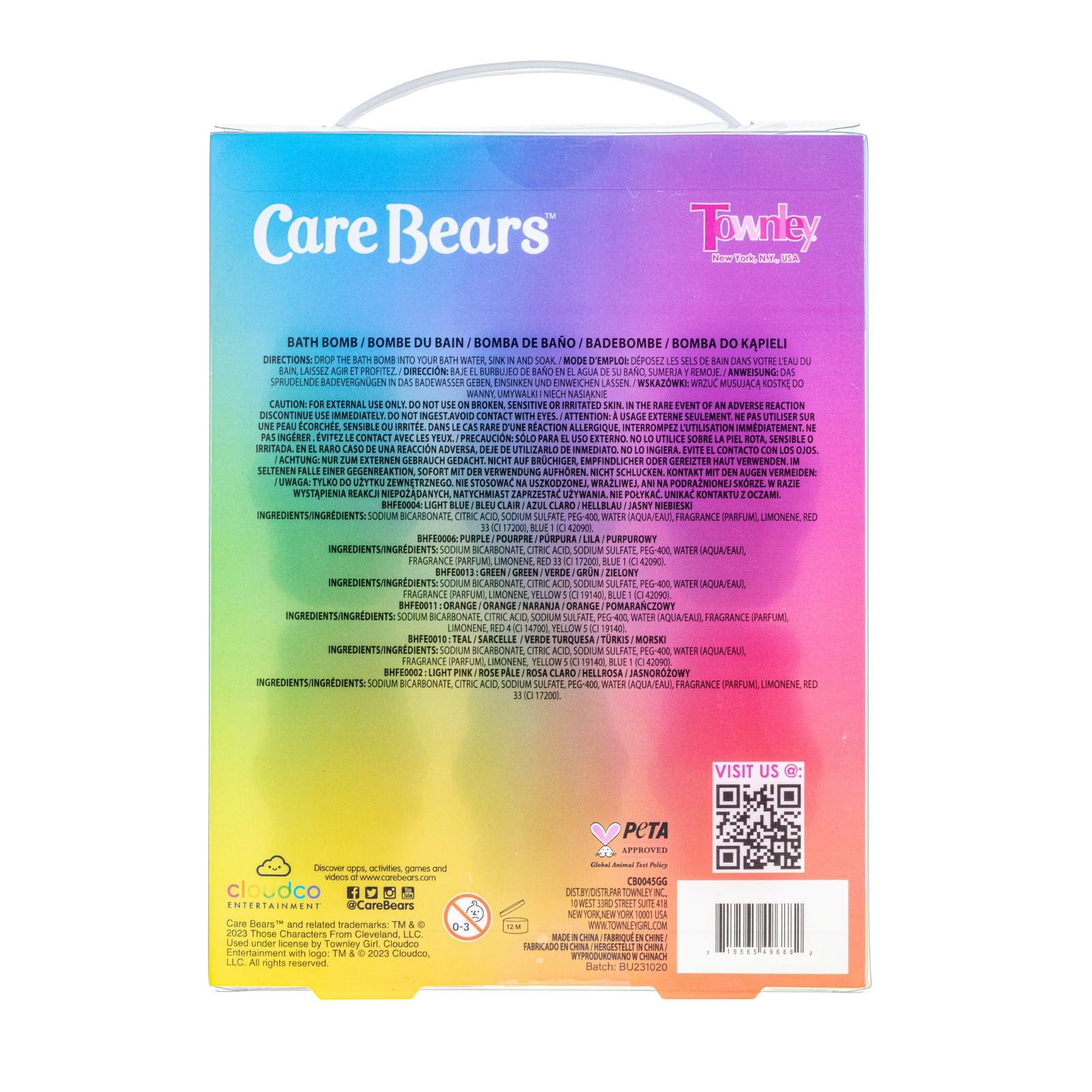 Townley Girl Care Bears 6 Pack Bubblegum Scented Bath Bombs - Ages 3+ Character Molded Bath Bombs Fun & Bright Colors - Great Birthday Gifts, Stocking Stuffers, Slumber Parties, Spa Days & More by Townley Girl