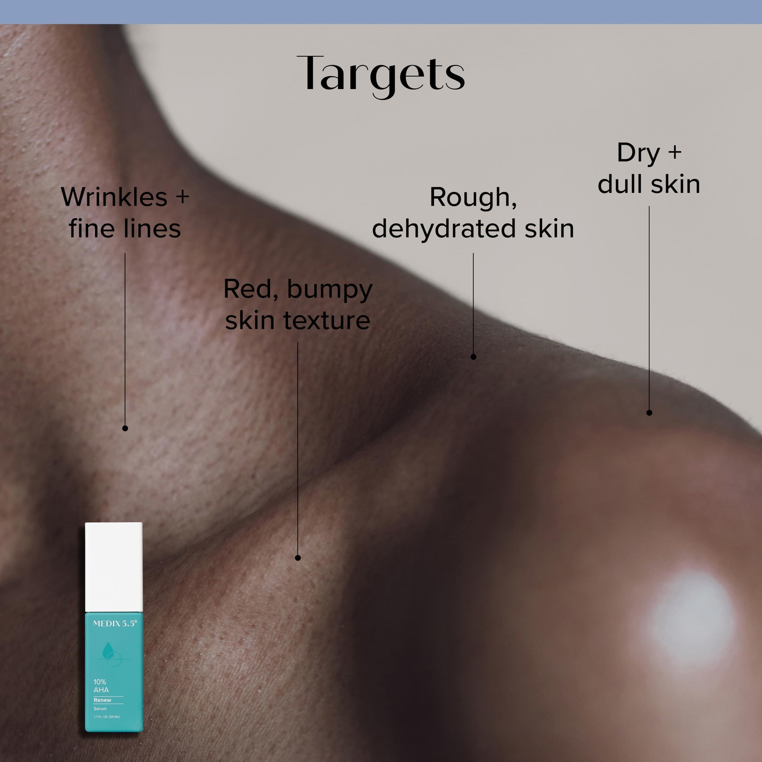 Medix 5.5 Medix 5.5 Anti Aging Body & Face Serum 3PC Bundle, 10% AHA Exfoliating Serum + 3% Hyaluronic Acid Hydrating Serum + 20% Vitamin F Oil Body Booster & Facial Serum For Daily Skin Care Routine