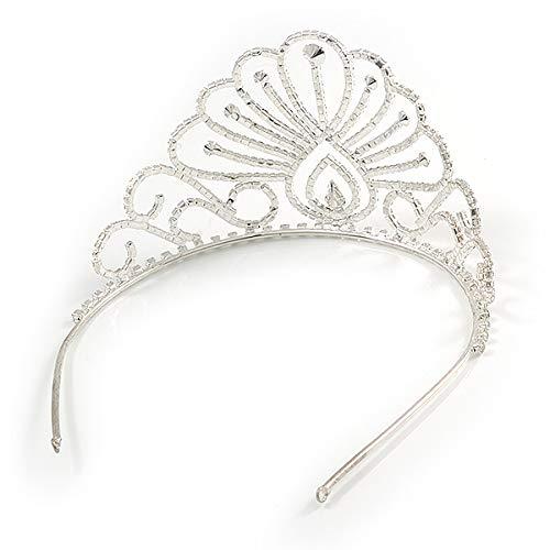 Avalaya Avalaya Statement Bridal/Wedding/Prom Rhodium Plated Austrian Crystal Tiara