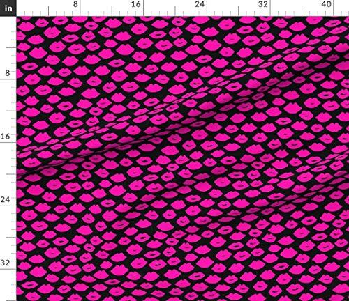 Spoonflower Spoonflower Fabric - Lips Beauty Makeup Lipstick Kiss Kisses Fashion Print Valentines Love Printed on Petal Signature Cotton Fabric by The Yard - Sewing Quilting Apparel Crafts Decor