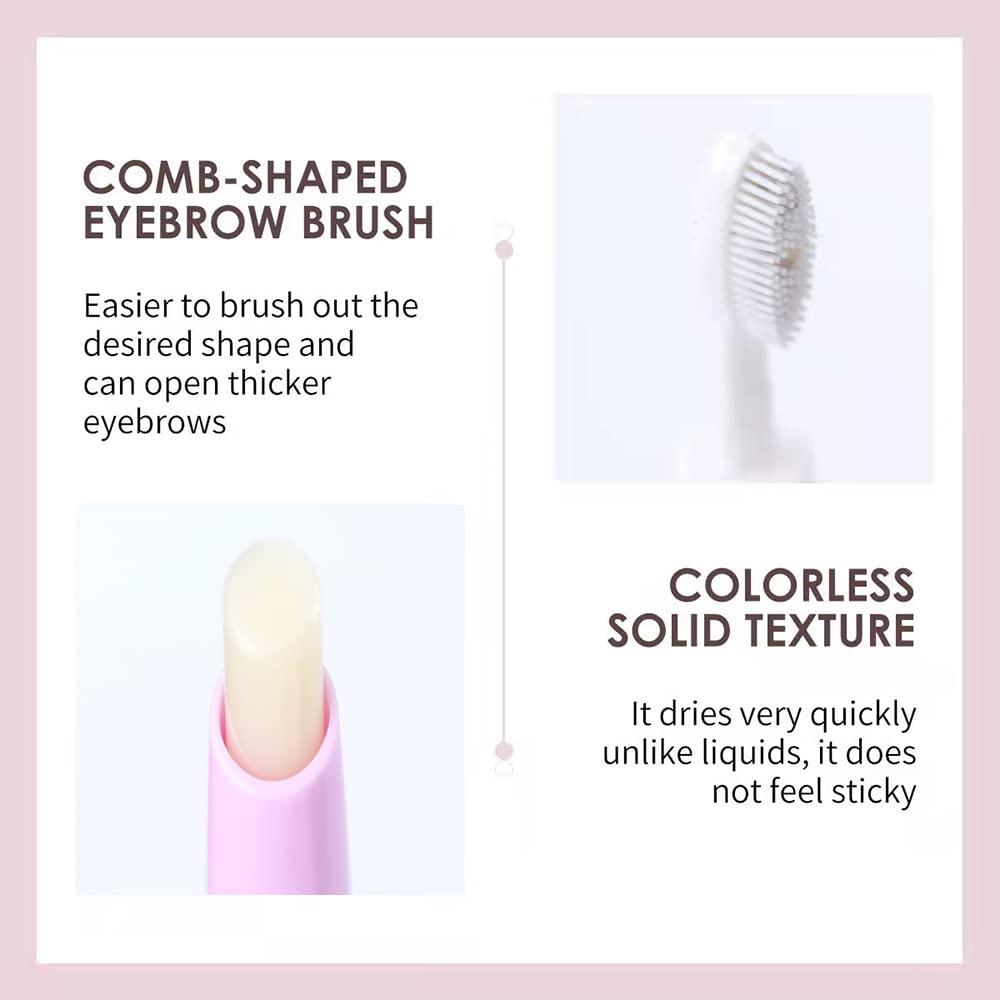 Music Flower Music Flower Eyebrow Pencil - Dark Brown Dual Ended Brow Pen & Eyebrow Wax Pen, Waterproof Smudge Proof Long Lasting Eyebrow Pen, Eyebrow Waxing Shaping Clear Eye Makeup Kit