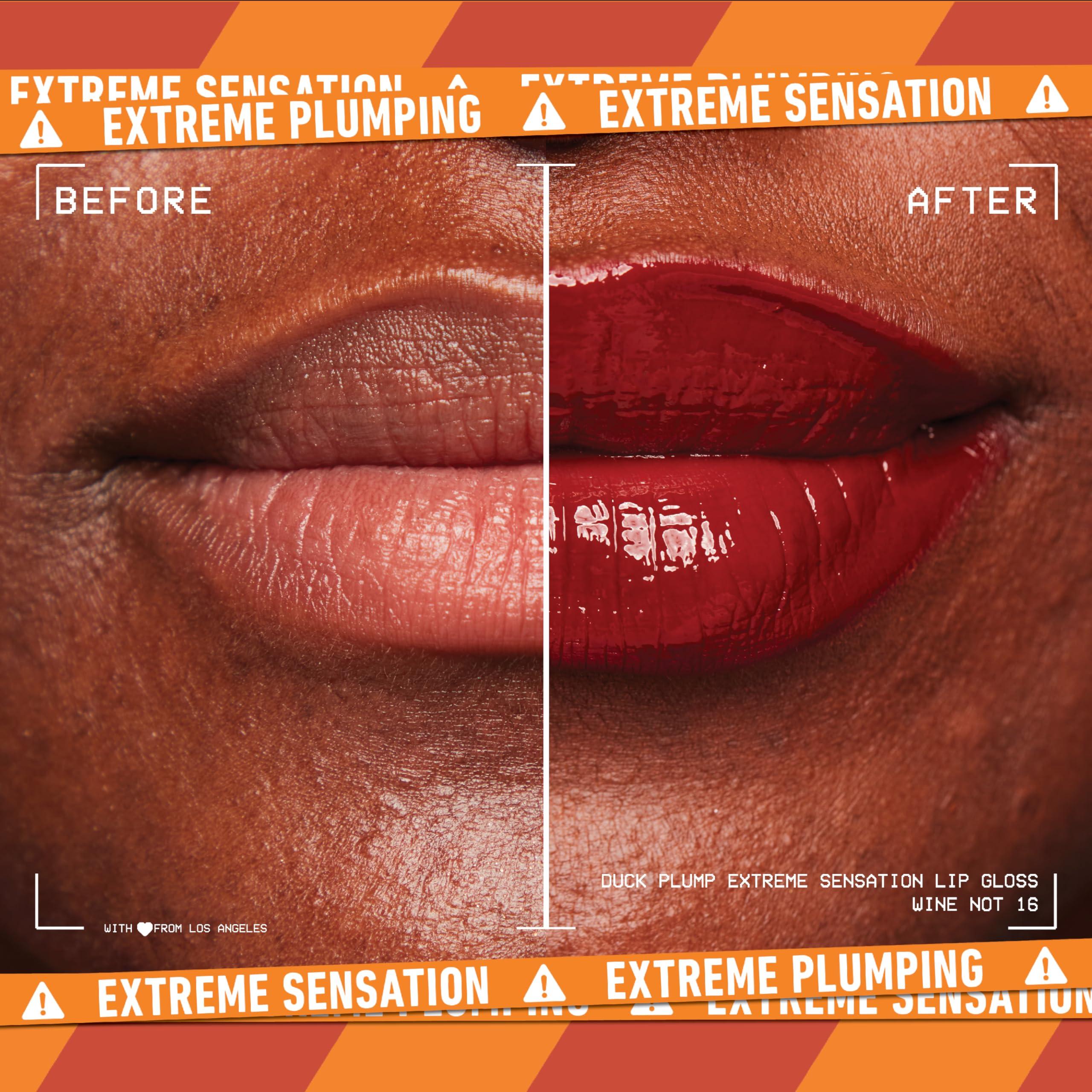 NYX PROFESSIONAL MAKEUP NYX PROFESSIONAL MAKEUP Duck Plump High Pigment Plumping Lip Gloss with Spicy Ginger, Vegan Lip Makeup - Wine Not ( Reddish Brown)