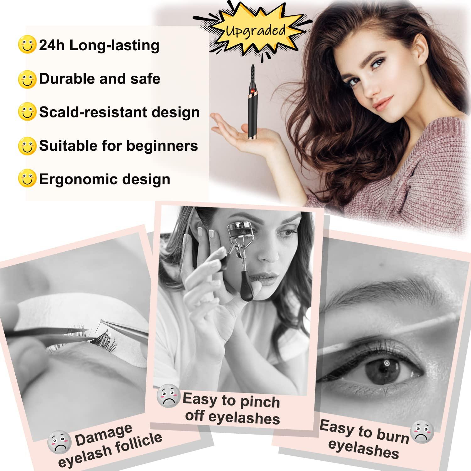 Dust2Oasis DUST2OASIS Heated Eyelash Curler, Electric Eyelash Curlers, Rechargeable Lash Curler with Eyelash Comb for Makeup Natural Curling Eye Lashes and 24 Hours Long Lasting - Black 2022 Updated Model