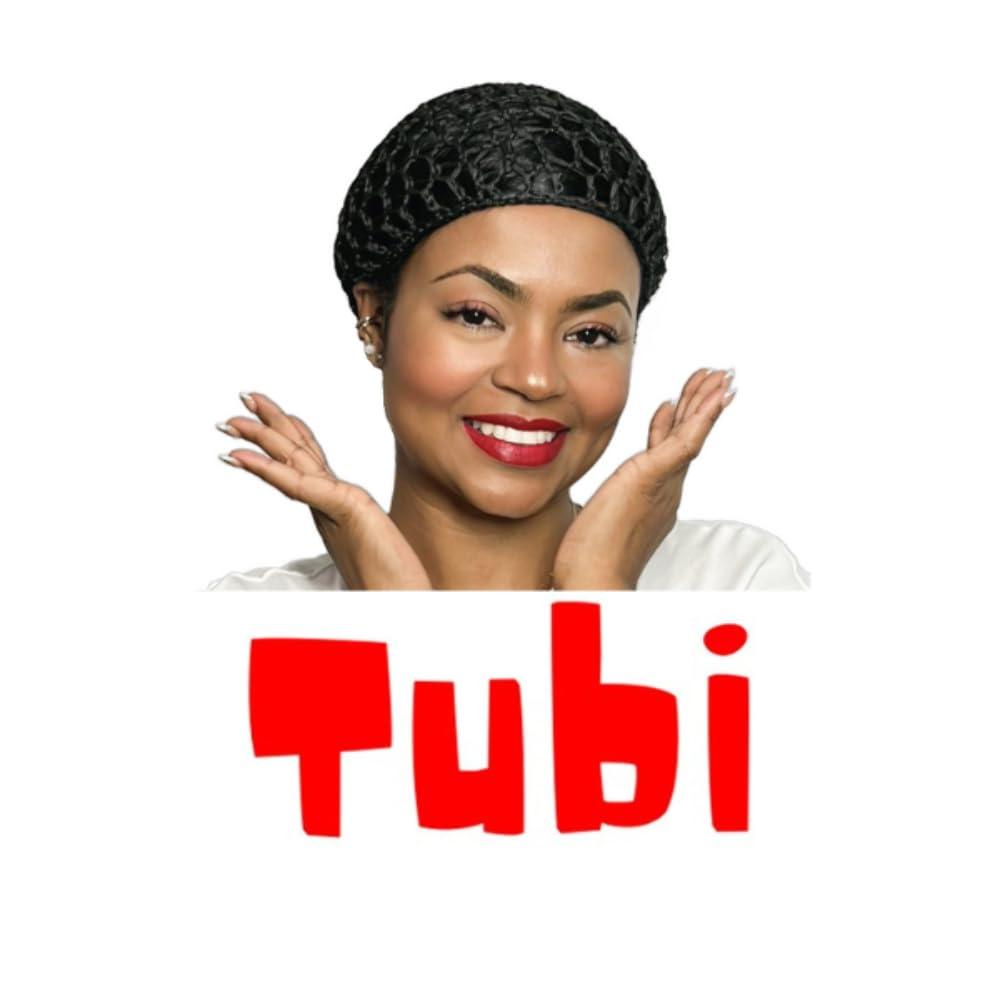 Tubi Tubi Mesh Crochet Hair Net Knit Snood Hat Thick Short Women Hairnet Wrap Doobie Snoods Cover Ornament for Sleeping (Black)