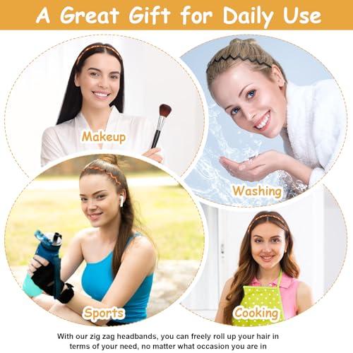 Tyqour Tyqour 4pcs Zig Zag Headband Non Slip Comb Headband Plastic Tooth Hair Comb Wavy Teeth Hairpin Headband for Women Girls Men