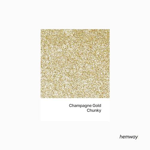 Hemway Hemway Eco Friendly Ultra Sparkle Glitter 100g / 3.5oz - Biodegradable Vegan Cosmetic Safe for Craft Face Hair Nail and Festival Makeup - Chunky (1/40" 0.025" 0.6mm) - Champagne Gold