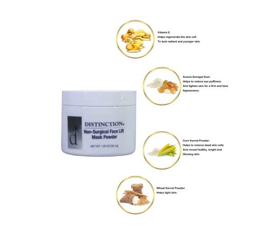 Distinction Distinction Non-Surgical Face Lift Mask Powder | Antiaging Mask to Tighten & Tone Skin | Contains Vitamin E for Radiant Younger Skin (1 Oz)