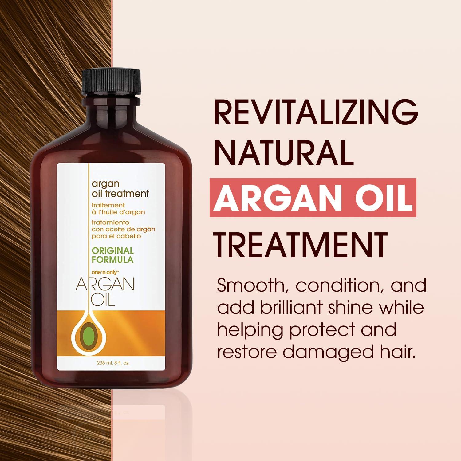 one 'n only one \'n only Argan Oil Hair Treatment - Hair Oil Smoothes and Strengthens Dry Damaged Hair, Eliminates Frizz, Creates Brilliant Shines, Non-Greasy Formula, 3.4 Fl. Oz