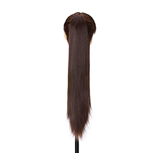 S-noilite S-noilite Clip In Ponytail Hair Extensions Claw Clip In Ponytail Extention Hairpiece Long Straight Jaw Clip In Ponytail for Women Synthetic Fiber Hair 21 Inch Medium Brown