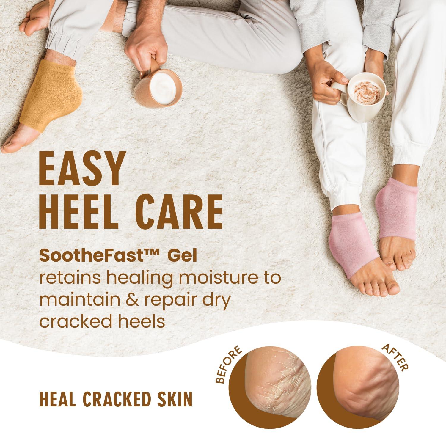 Dr. Frederick\'s Original Dr. Frederick\'s Original Moisturizing Fuzzy Heel Socks - 2 Pairs - Cozy Gel-Lined Sleep Socks for Women & Men - Soothing Dry, Cracked Feet - Cracked Heel Repair - Heal Dry Heels - Citrus Glow