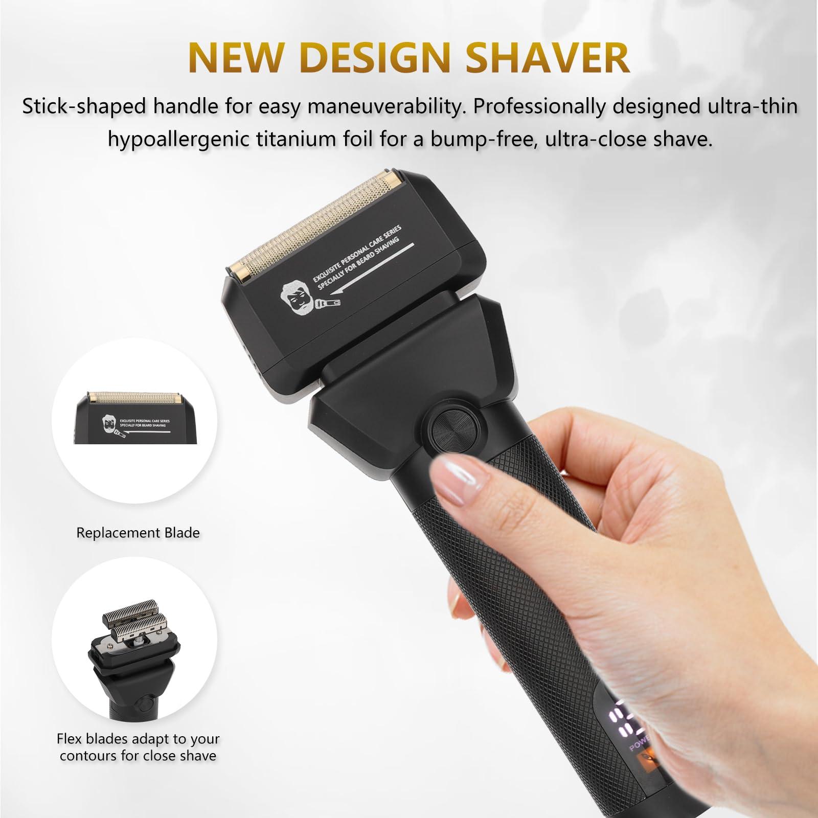 Bomic Hair Clippers for Men Professional, Barber Clippers and Trimmer Set, Hair Clipper& Hair Trimmer & Electric Foil Shavers Razor Kit, Hair Cutting kit, Cordless Mens Grooming Kit