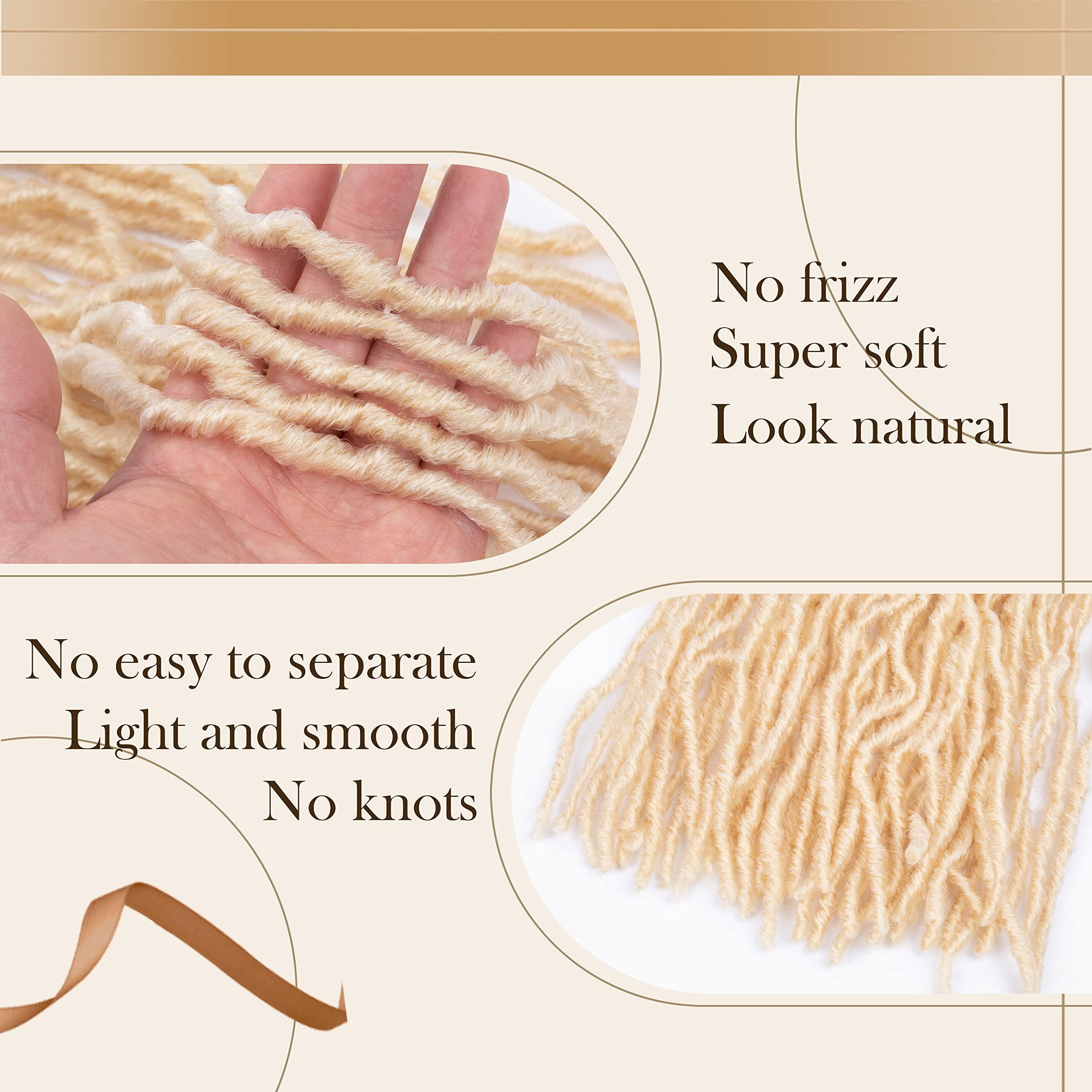 Love ORNAN Blonde Faux Locs Crochet Hair Soft Locs 24 inch 7 Packs Pre Looped Crochet Locs Goddess Locs Crochet Hair For Black Women Braiding Hair Extensions (24 Inch (Pack of 7), 613#)