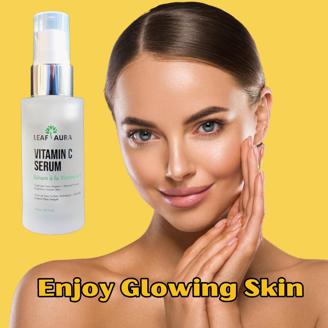 leaf aura Leaf Aura Vitamin C Serum, Sulphate-Free, Organic+ Natural Formula, Brightens Uneven Skin, Made In Canada, 29.5ml
