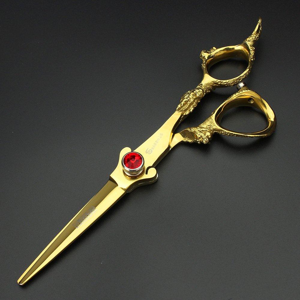 Generic Barber Scissors Professional Hairdressing Hair Scissors Hair Cutting Scissors Barber Scissors thinning Shears for Hairdresser 6.0\" Set(2 pcs)