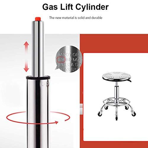 GXFC Shop Stool with casters, Load-Bearing 440 Ib,Heavy Duty Adjustable Height Stainless Steel Structure Work Shop Stool Round Cushion, Salon Rolling Stool Swivel Chair On 5 Wheels