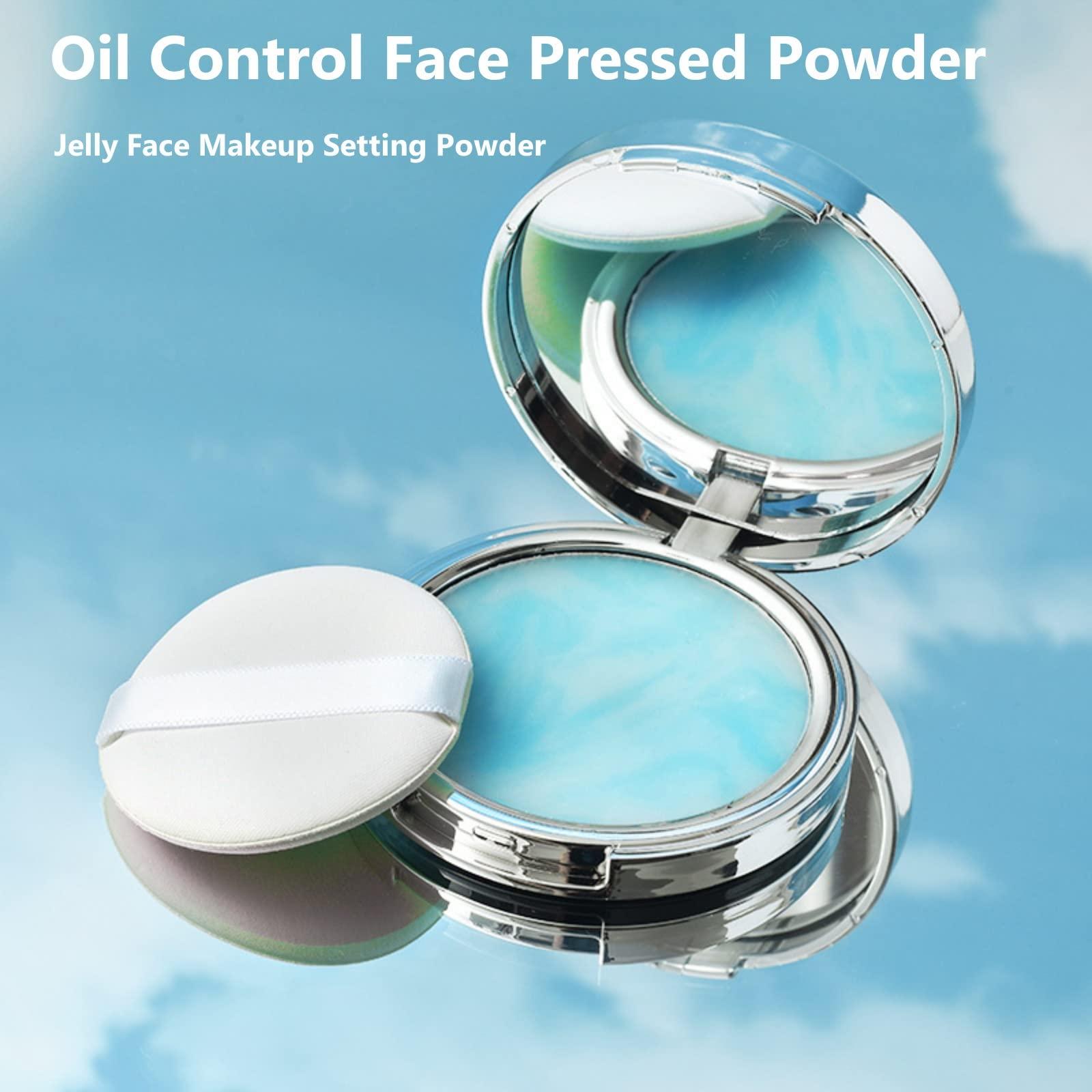 MMCute Oil Control Face Pressed Powder, Jelly Pressed Powder Face Makeup Setting Powder, Powder Free Delicate and Skin-friendly, Flawless Matte Long Lasting Finishing Lightweight Waterproof Face Cosmetics