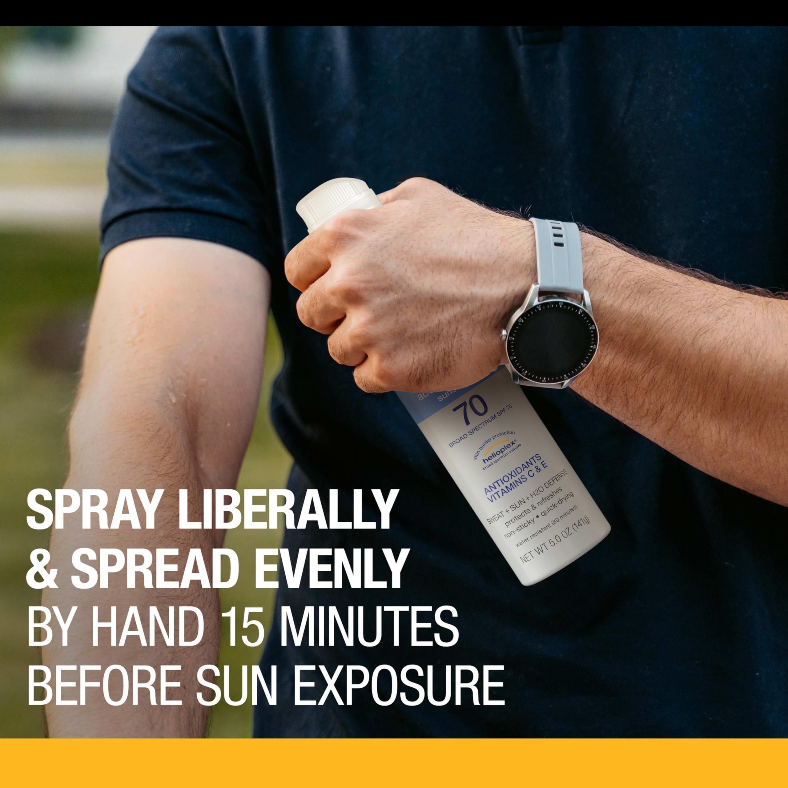 Neutrogena Neutrogena Sport Active Defense SPF 70 Sunscreen Spray, Sweat & Water Resistant Spray Sunscreen with Broad Spectrum Protection for Sunburn Prevention, Oxybenzone-Free, Twin Pack, 5 oz, 2 Pack