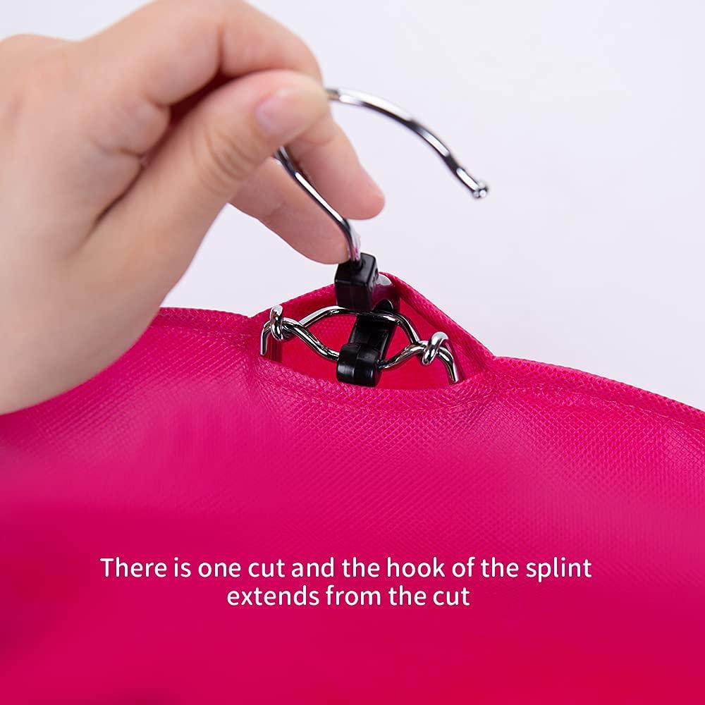 AIHOPESTO 10 PCS Wig Bag Wig Storage for Multiple Wigs Hair Extension Storage Wig Bags Storage with Hanger Anti-slip Hair Extension Holder with Wooden Hanger(5PCS BLACK + 5PCS ROSE)