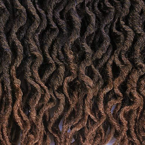 ZQIAN BEAUTY Faux Locs Crochet Hair 12 inch - 6packs/Lot Bo Faux Locs Crochet Hair Curly Dreadlocks Synthetic Faux Locs Braiding Hair Extensions ( 20 Roots/Pack ) #T1B/30