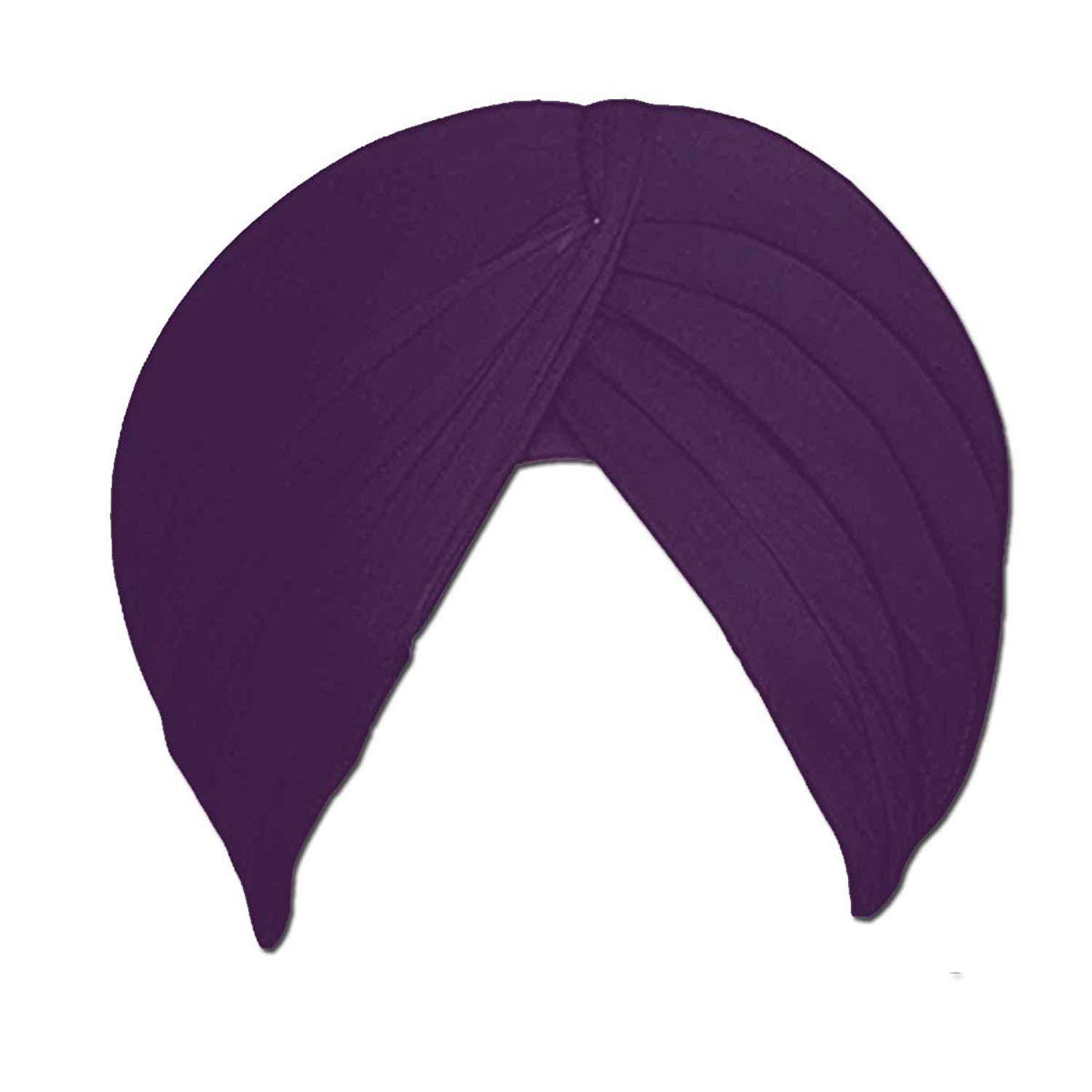 Generic Traditional Sikh Turban Pagri Punjabi Pagg Dastaar Punjabi Turban Dastar full voile 5.5 meter Purple