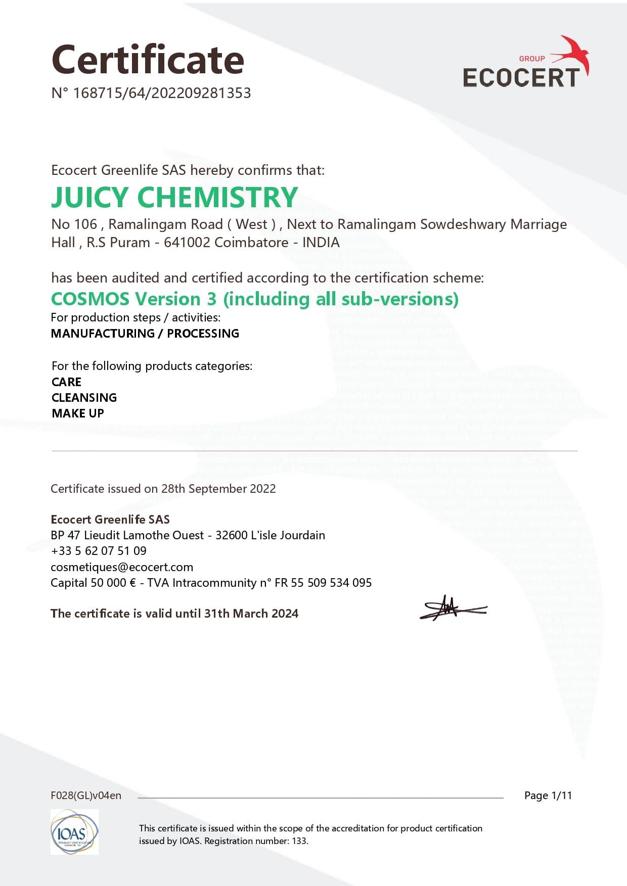 Juicy Chemistry Juicy Chemistry Hemp, Tea Tree & Neem Face Cleanser, Face Wash For Acne & Blackheads, Certified Organic, Vegan, Cruelty Free, Face Wash For Women & Men (100 Milliliters Clear)