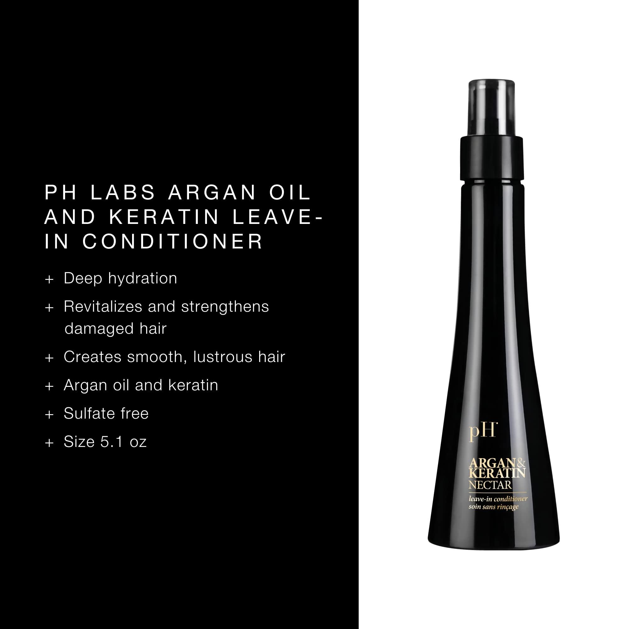 pH PURE HAIR pH PURE HAIR Labs Argan & Keratin Elixir and Leave-In Conditioner Bundle - Treatment for Damaged Hair (3.38 oz + 5.1 oz)