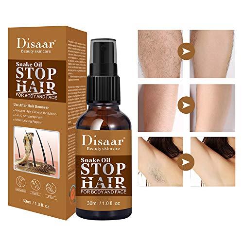 DISAAR Beauty DISAAR BEAUTY Snake Oil Stop Hair Remover Body Face Spray Powerful Permanent Painless Inhibitor Shrink Pores Skin Smooth Natural Moisturizing 30 ML