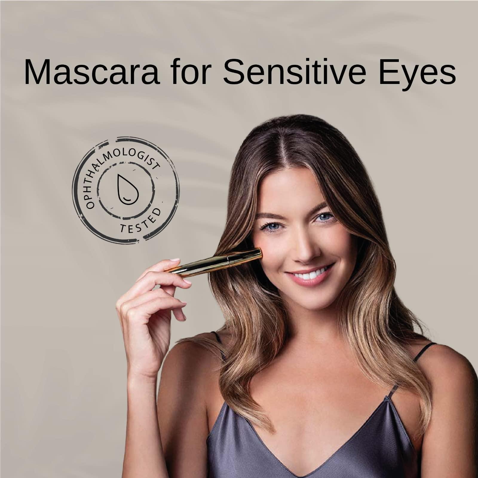 Gaya Cosmetics Vegan Brown Mascara for Sensitive Eyes, Natural Hypoallergenic mascara, Buildable Lengthening and Volumizing for Natural Looking, Cruelty Free, Ophthalmologist Tested- By Gaya cosmetics
