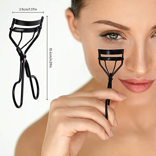 EBANKU Eyelash Comb Brush Tools EBANKU 4pcs Eyebrow Brush Comb Eyelashes Curler Lash Separator Tool Double Ended Professional Eye Brow Spoolie Brushes for Makeup Grooming (Black)
