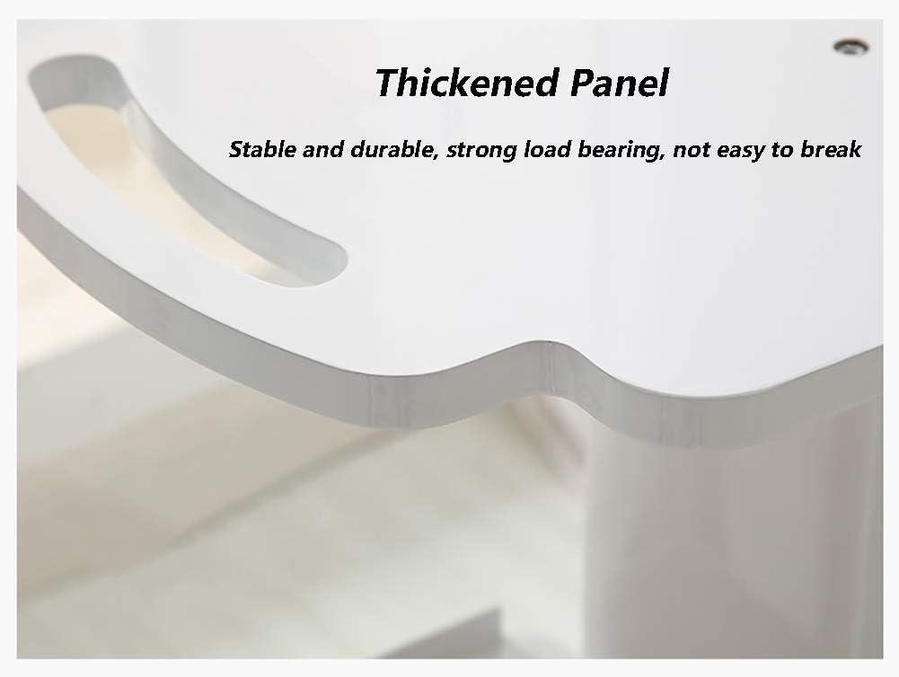 Katzowen Katzowen Utility Organizer Cart Wood Beauty Salon Trolley Roll-About Cart & Organizer, Hair Spa Equipment Styling Pedestal, Support 100kg, White