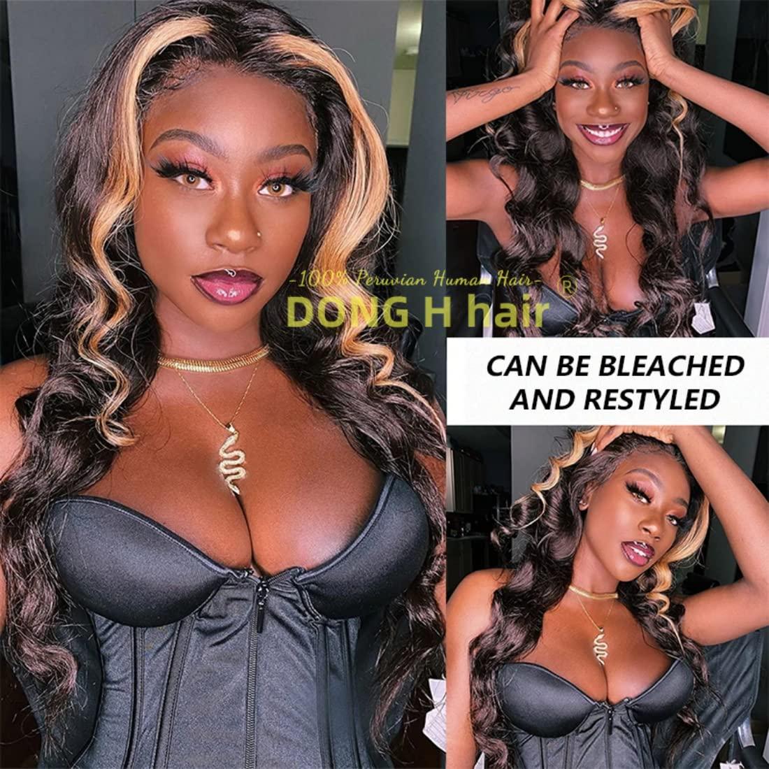 DONG H hair Peruvian Loose Deep Wave Bundles with Closure, (18 20 22 with 16 Closure) Long Loose Deep Curly Hair 10A Peruvian Virgin Human Hair 3 Bundles with 4x4 Top French Lace Closure with Baby Hair