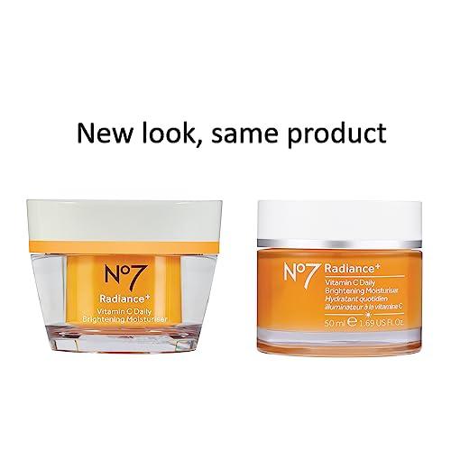 No.7 No7 Radiance+ Brightening Vitamin C Moisturizer Face Cream, Skin Nourishing Face Moisturizer, Fast-Absorbing & Lightweight Formula, Suitable for Dry Skin, 1.69 fl oz