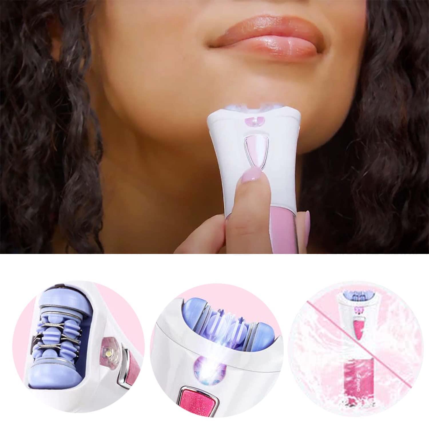 Hhkuize Glabrous Skin Epilator, Glabrousskin Hair Remover, Glamorous Skin Epilator for Face, Smooth Glide Epilator for Women Face Sensitive Skin Armpits, Bikini, Legs Hair Removal (2pc)