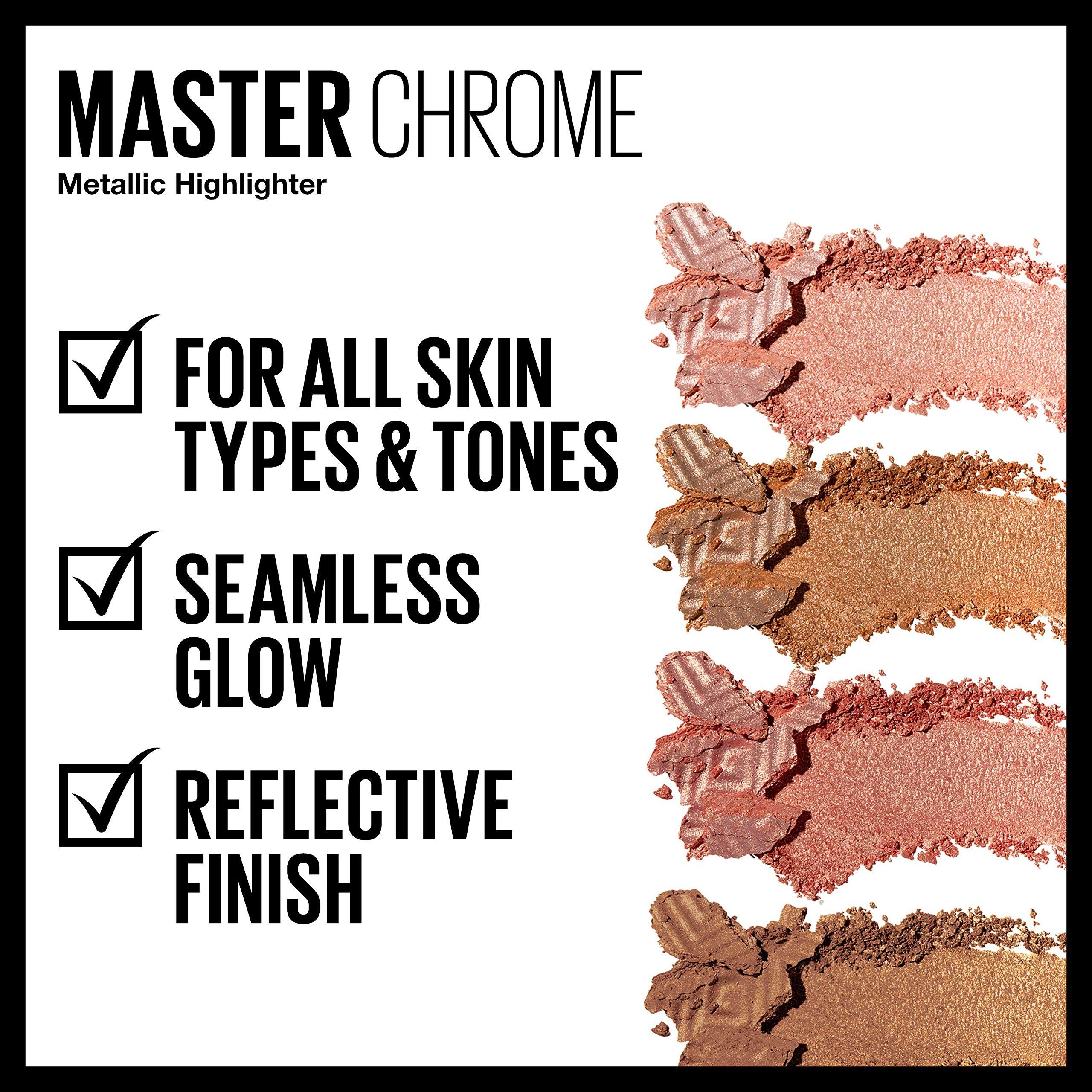 MAYBELLINE Maybelline New York Facestudio Master Chrome Metallic Highlighter Makeup, Molten Rose Gold, 0.24 Ounce (Pack of 2)