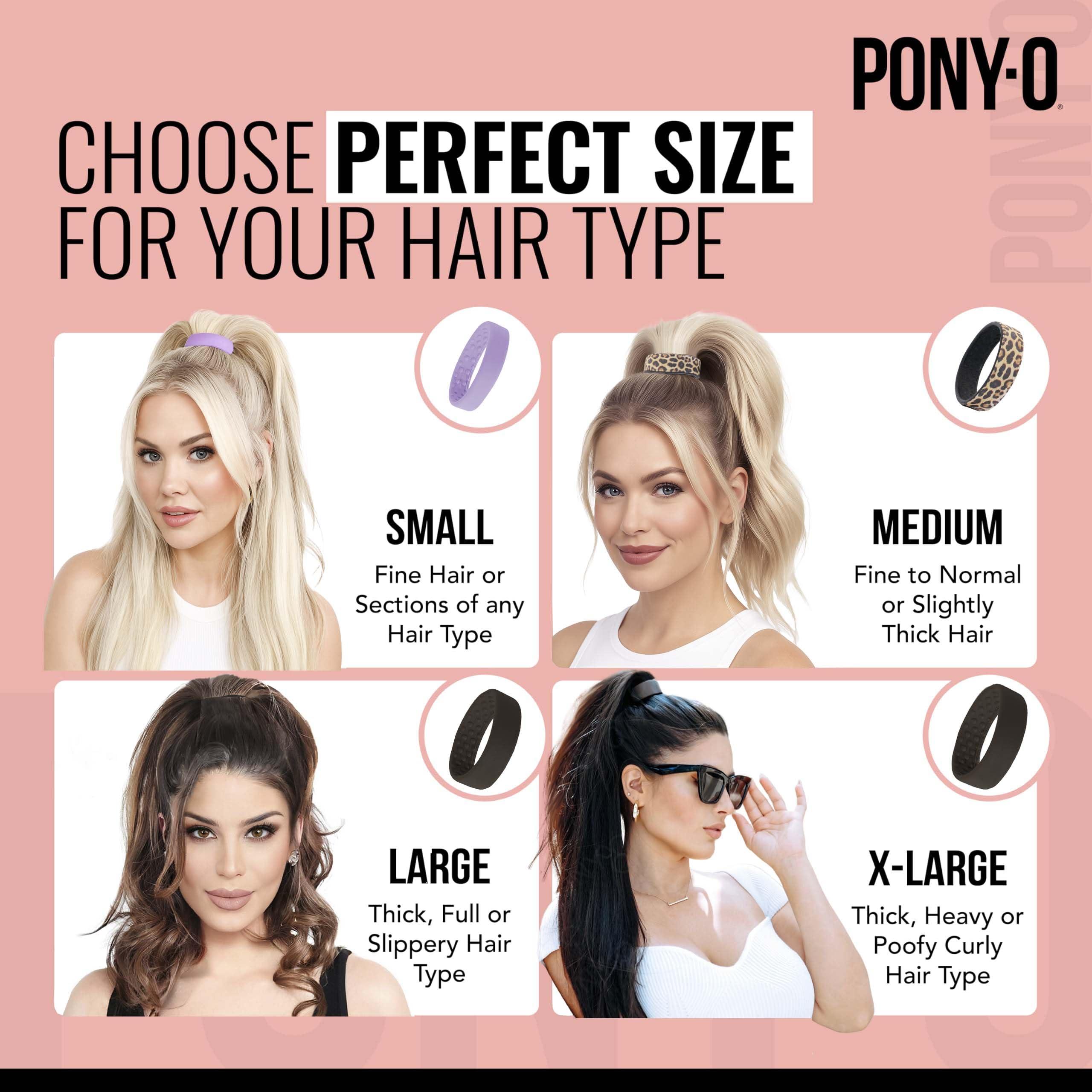 PONY-O X-Large PONY-O for Extra Thick, Heavy or Poofy Curly Hair - PONY-O Revolutionary Hair Tie Alternative Ponytail Holders - 2 Pack Black Original Patented Hair Styling Accessories